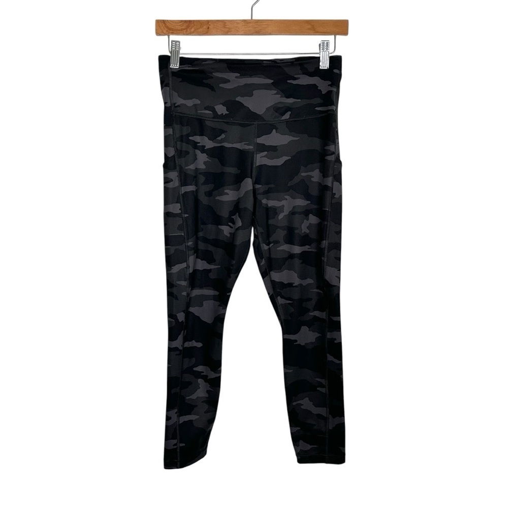 Athleta Womens Ultimate Camo 7/8 Legging Sz Small Petite Black Green 531773-01